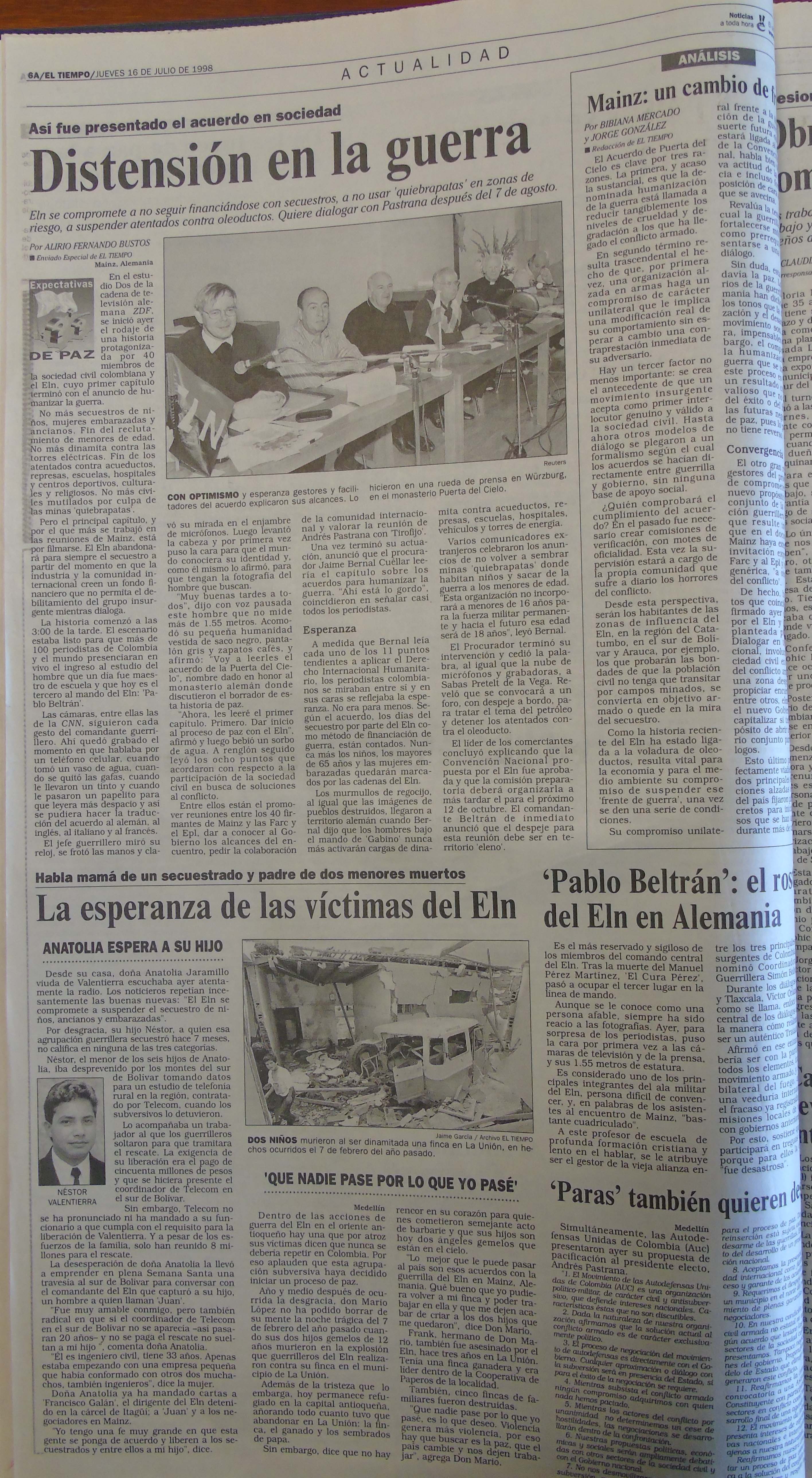 El Tiempo Julio 15 de 1998 P4