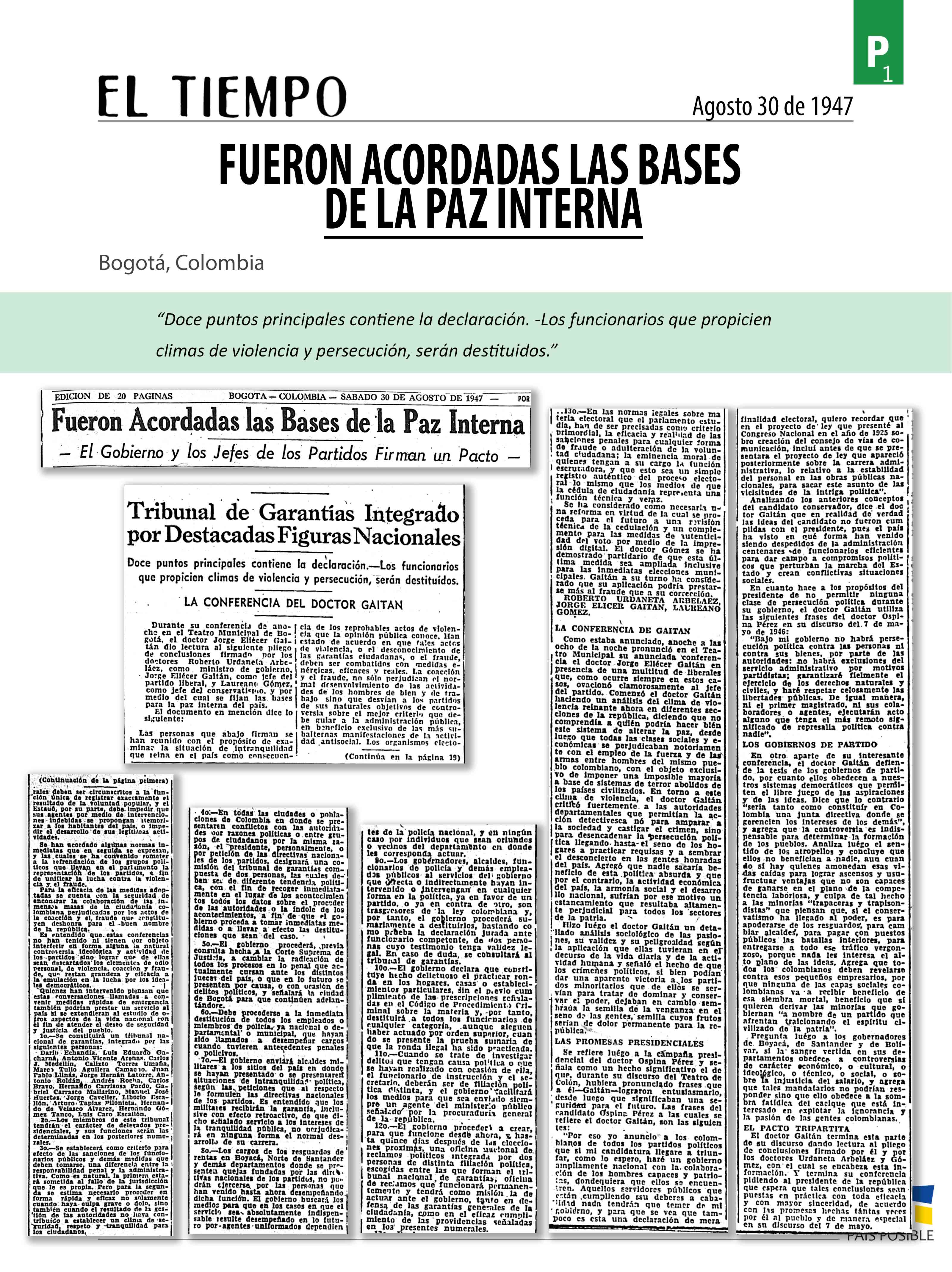El Tiempo, agosto 30 de 1947