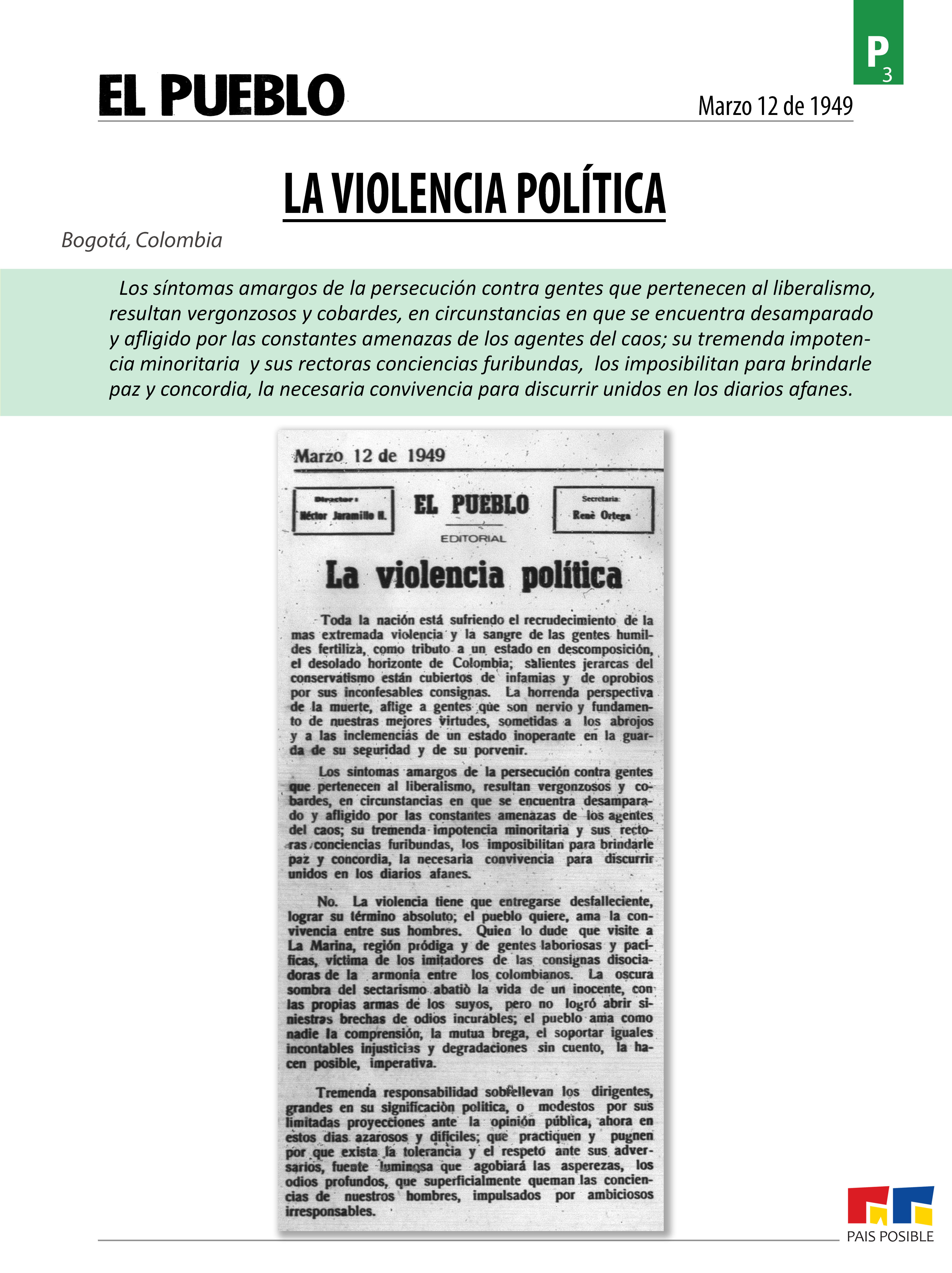 El Pueblo, marzo 12 de 1949