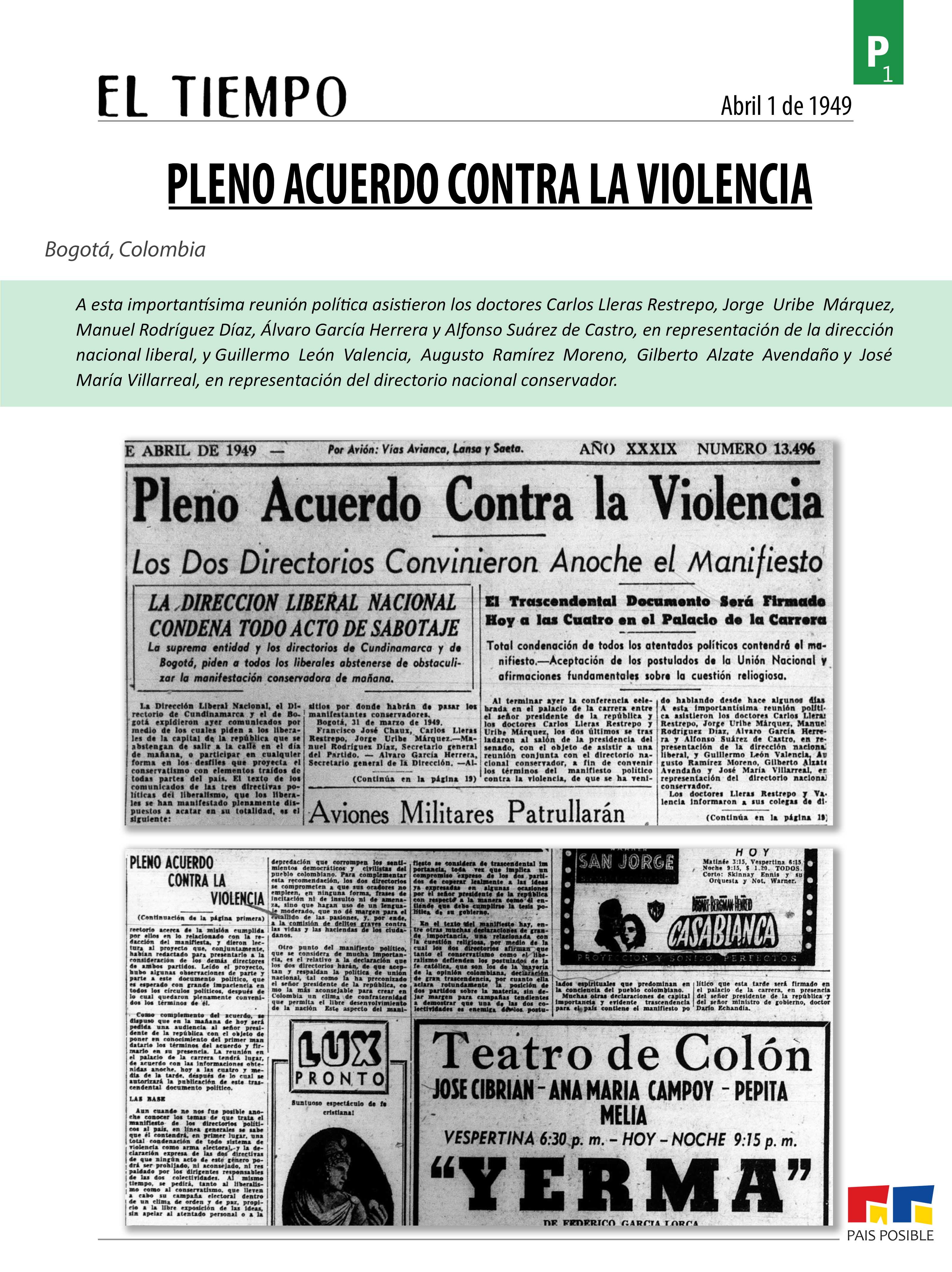 El Tiempo, abril 1 de 1949