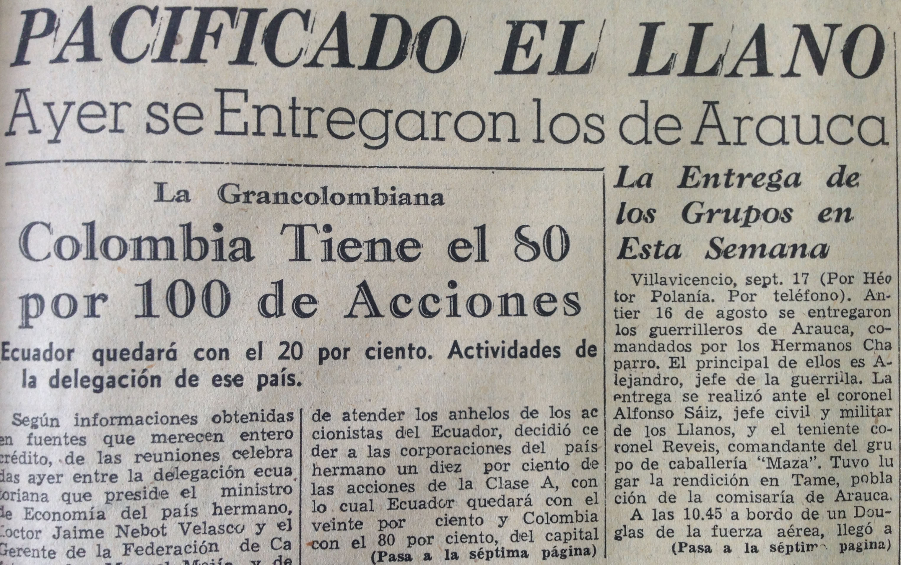 Diario de Colombia, sept. 18-1953