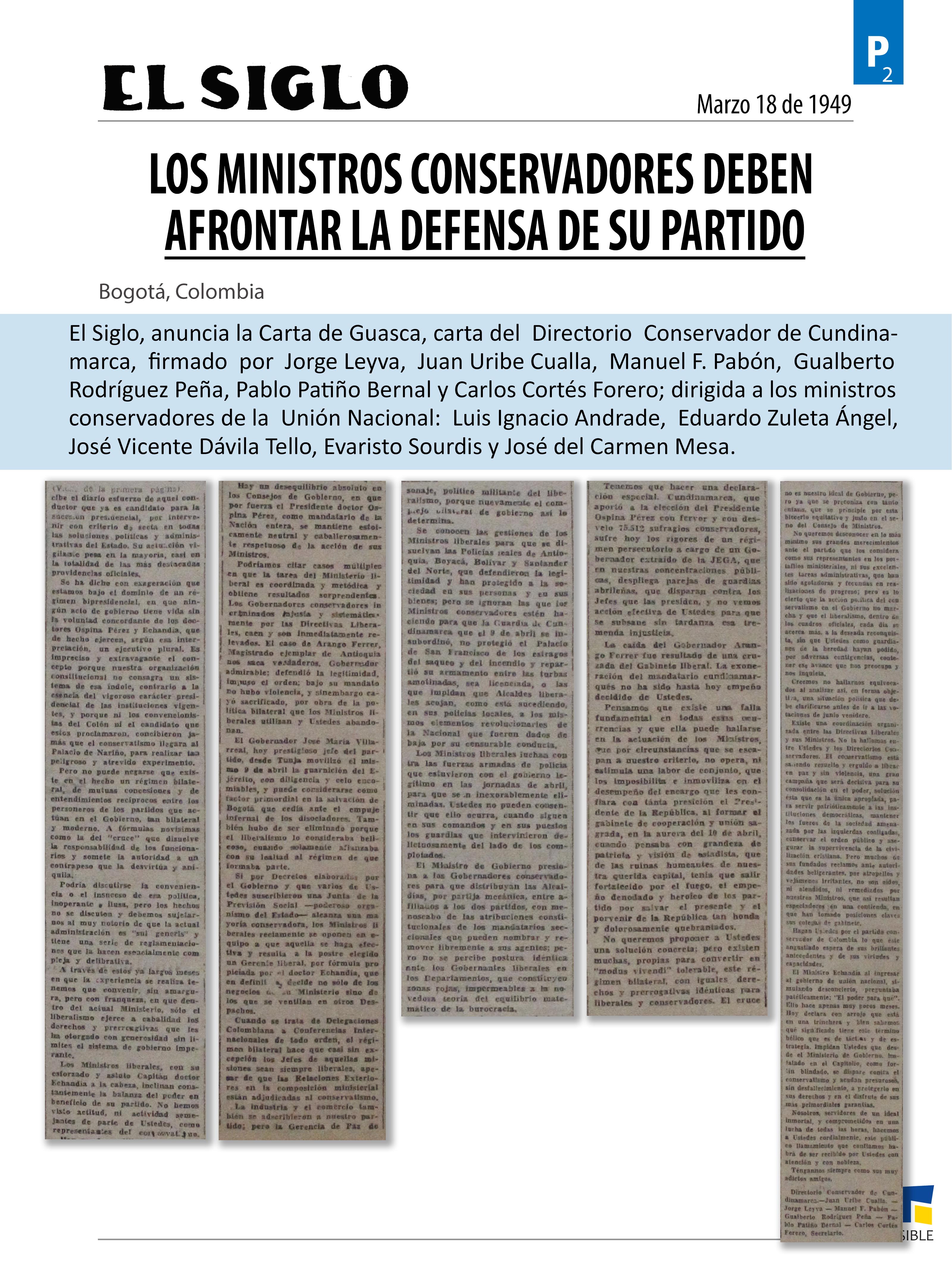 El Siglo, marzo 18 de 1949