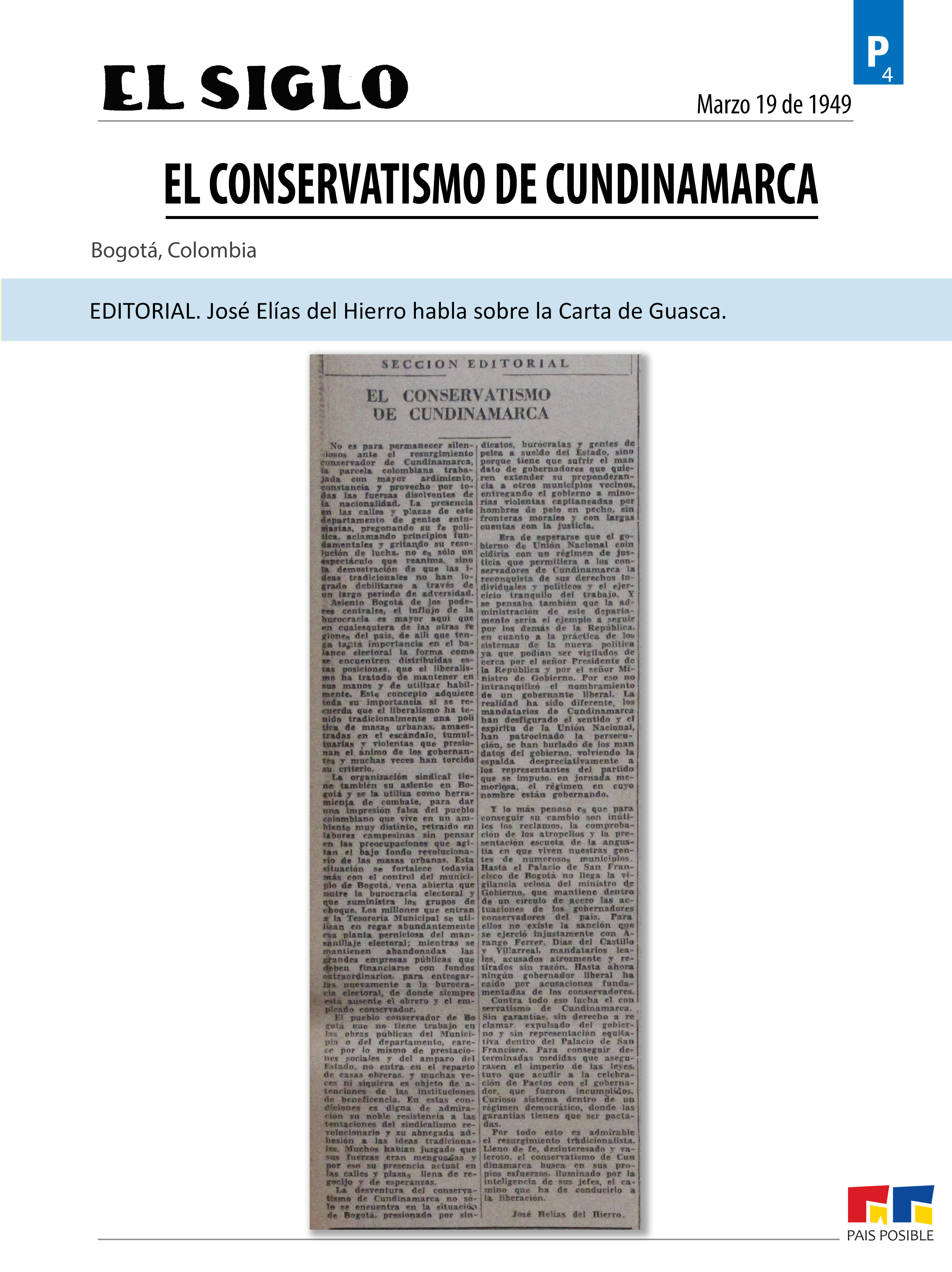 El Siglo, marzo 19 de 1949