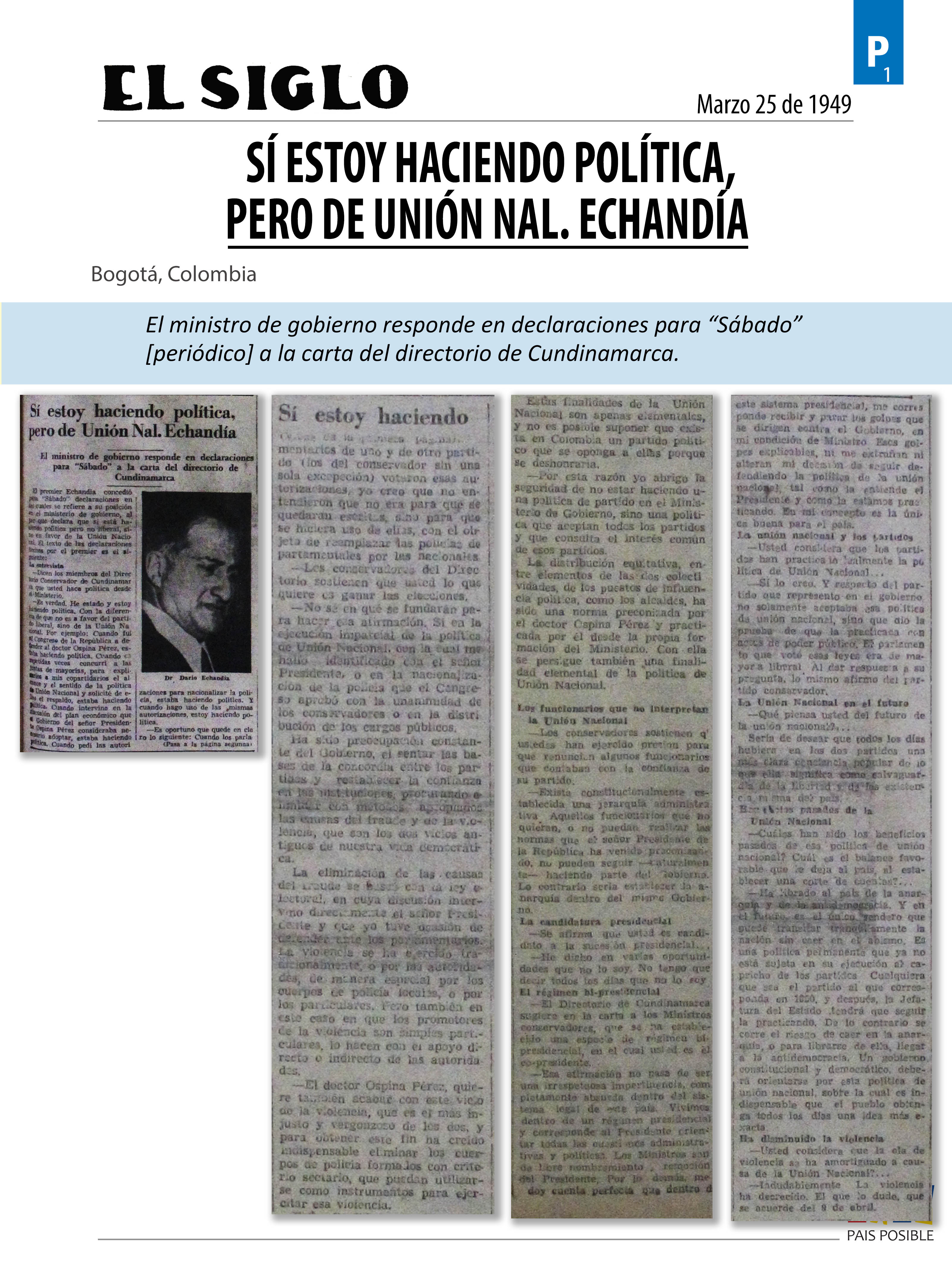 El Siglo, marzo 25 de 1949