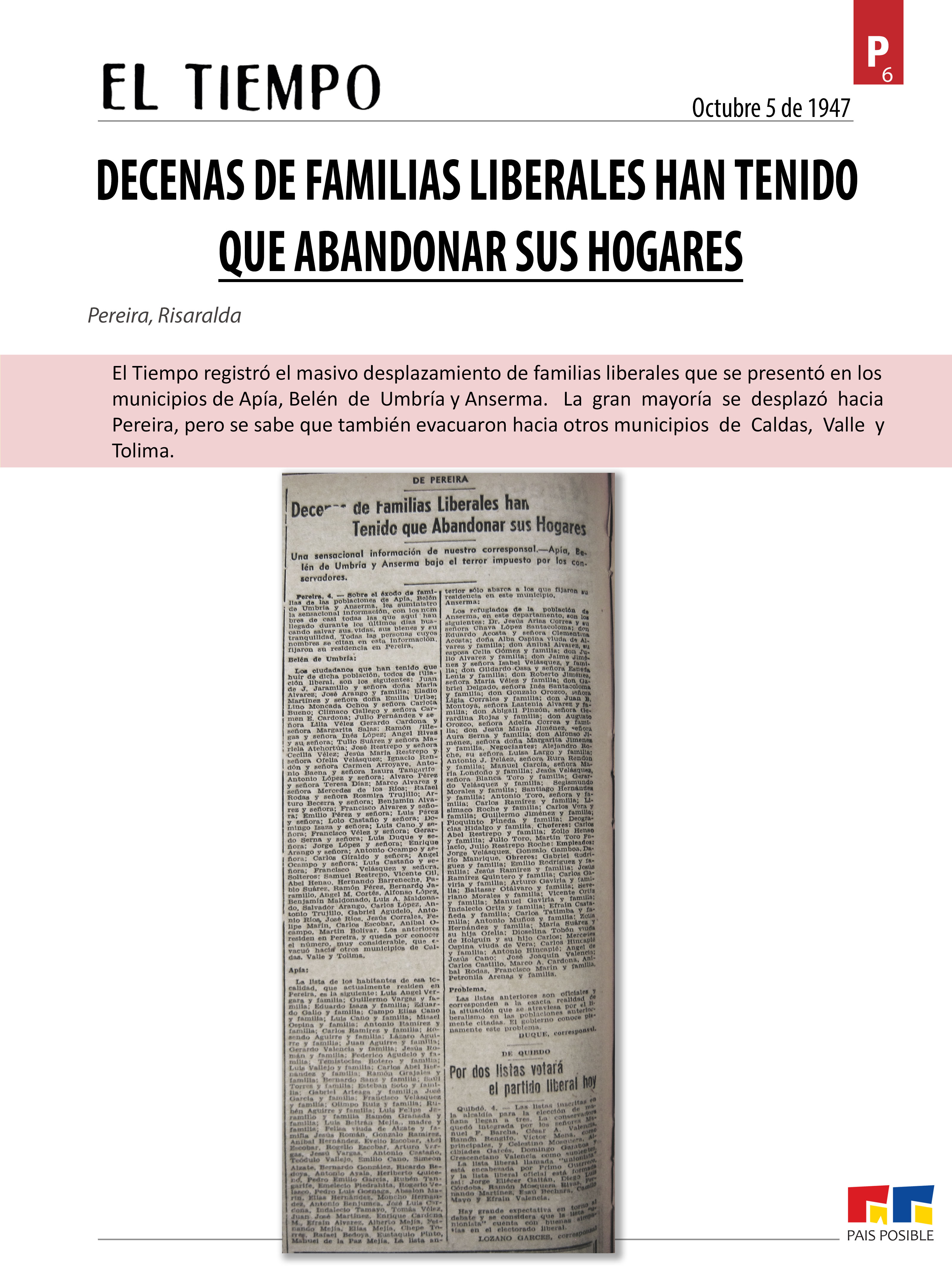 El Tiempo, octubre 5 de 1947